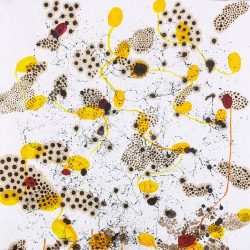 Változó struktúrák 2004. Vegyes technika, 60x60 cm
