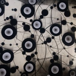 Elemi részecskék - 3. 2025. Szén - papír, 70x50 cm