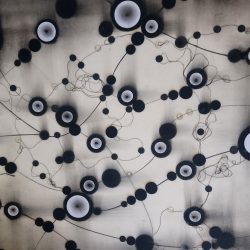 Elemi részecskék - 2. 2025. Szén - papír, 70x50 cm