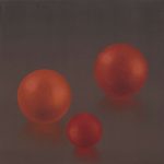 Pozíciók, gömbök 2009. Olaj - vászon, 20x20 cm