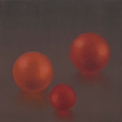 Pozíciók, gömbök 2009. Olaj - vászon, 20x20 cm