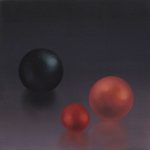 Pozíciók, gömbök 2009. Olaj - vászon, 20x20 cm